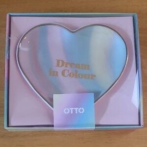 OFFICEWORKS Heart-Shaped 'Dream In Colour' Pastel Rainbow Colored Trinket Tray